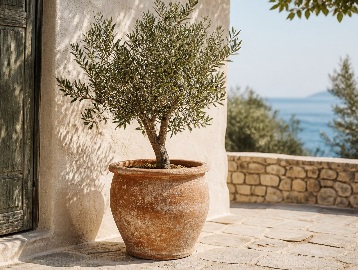 AI-generated terracotta pot mockup sample