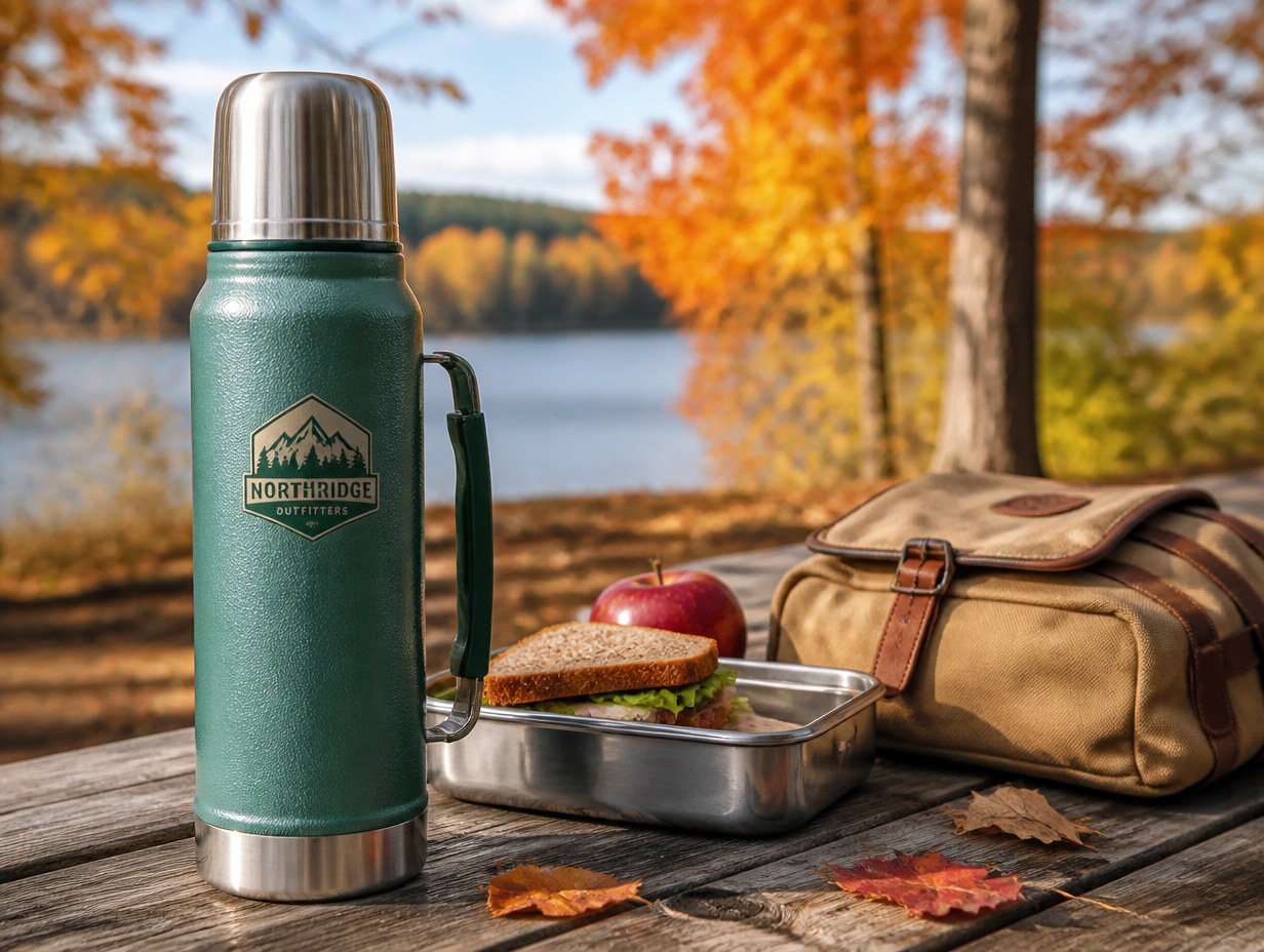 AI-generated thermos mockup sample
