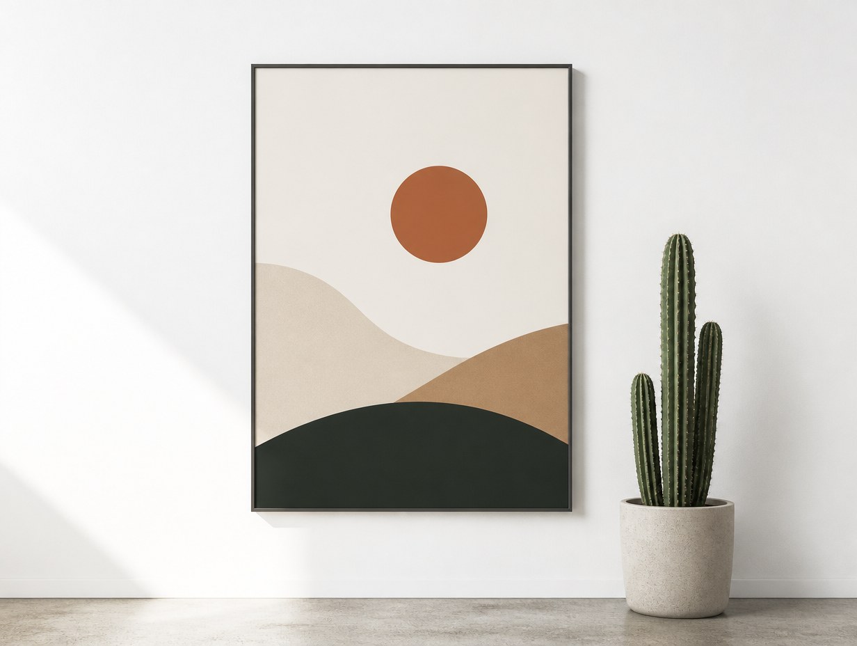 AI-generated thin frame poster mockup sample