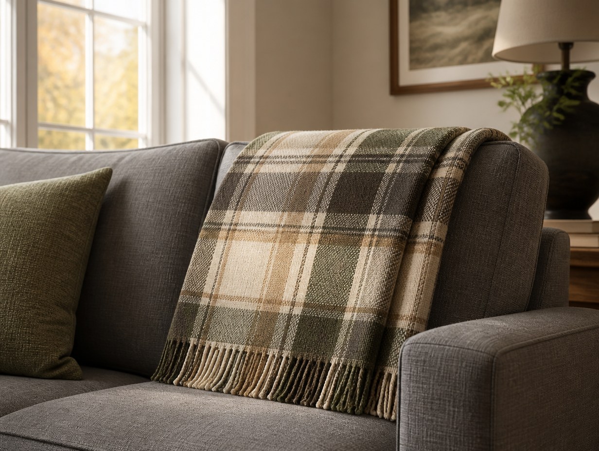 AI-generated throw blanket mockup sample