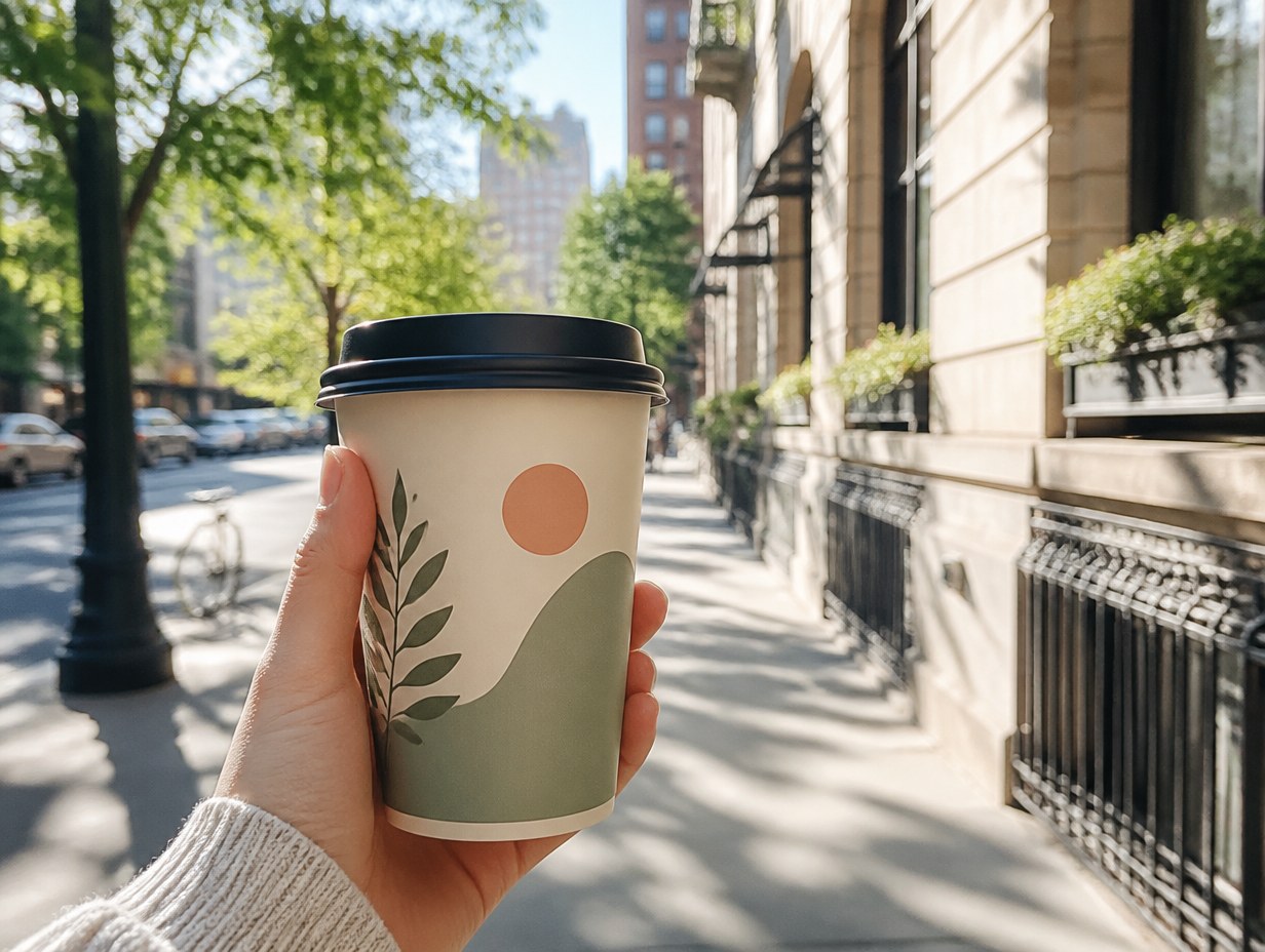 AI-generated to-go cup mockup sample