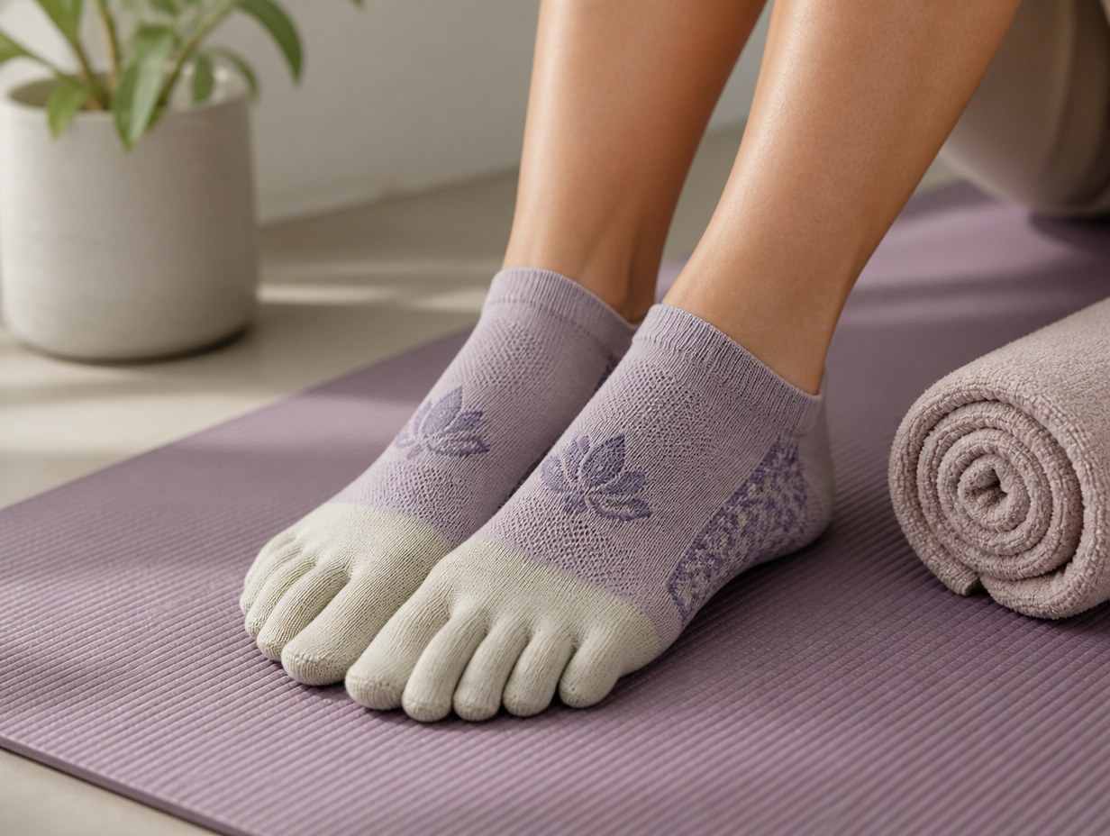 AI-generated toe socks mockup sample