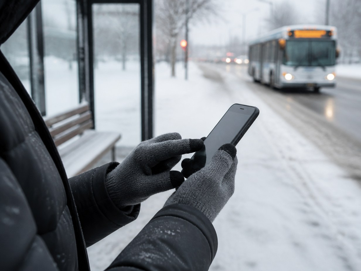 AI-generated touchscreen gloves mockup sample