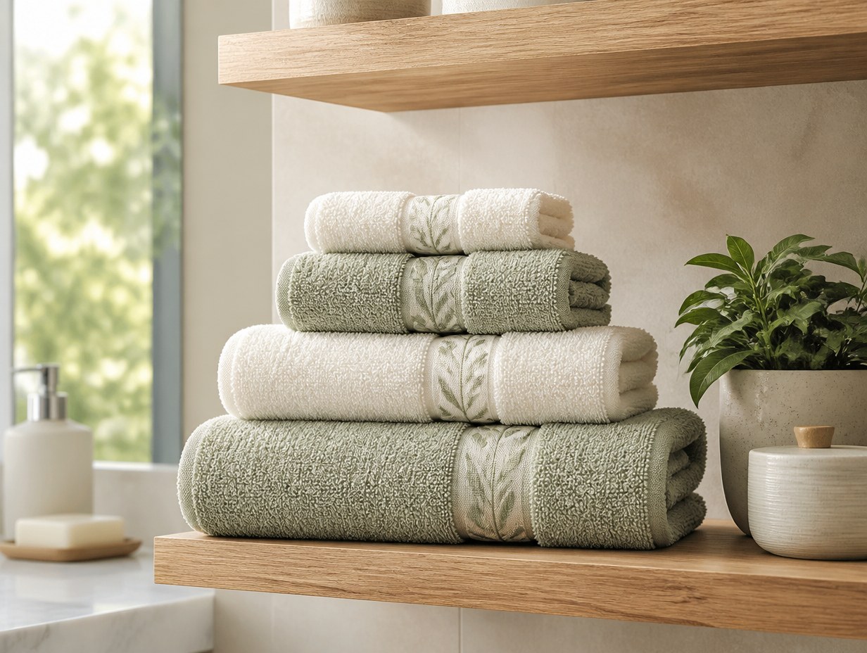 AI-generated towel set mockup sample