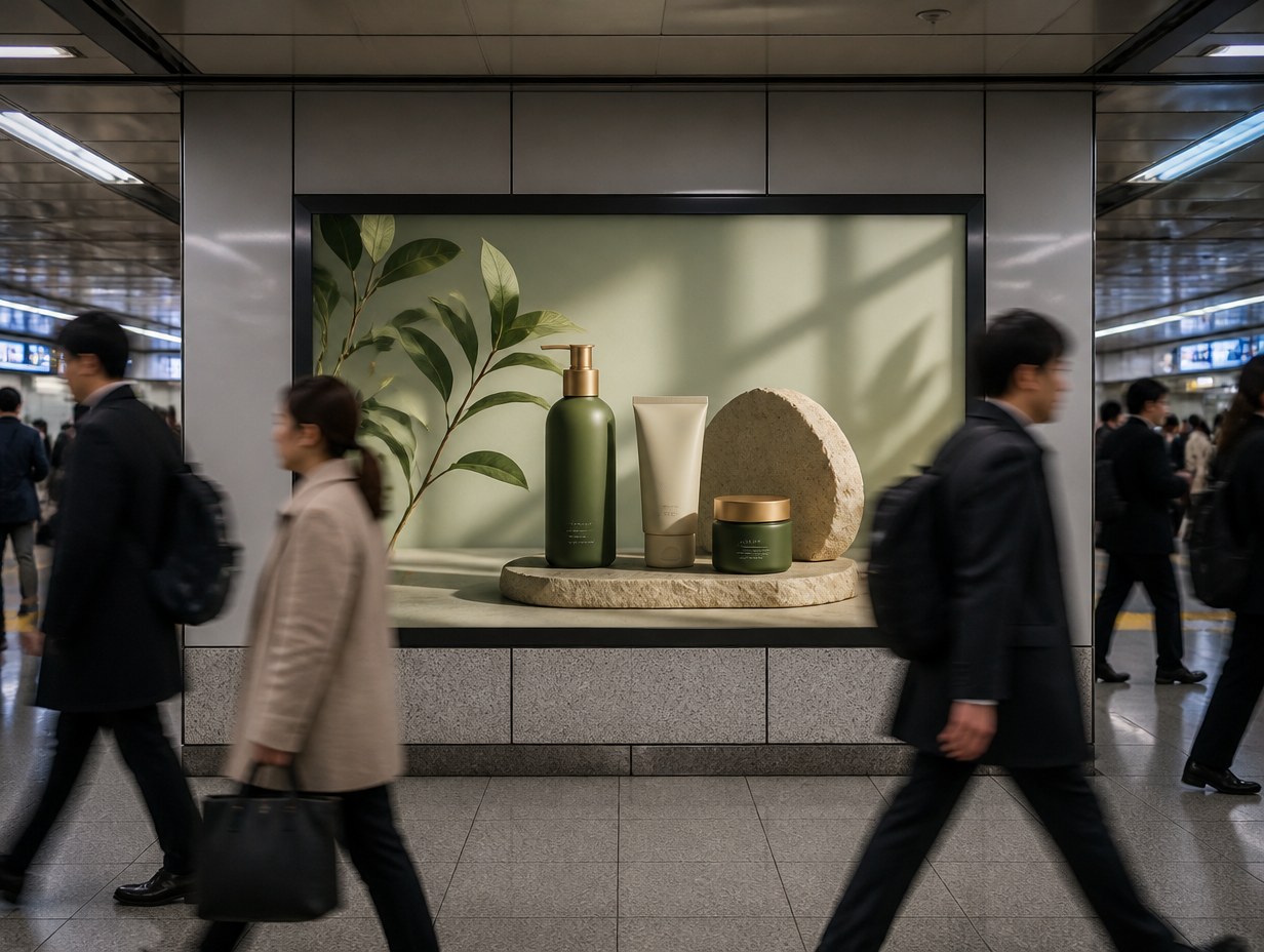 AI-generated train station ad mockup sample