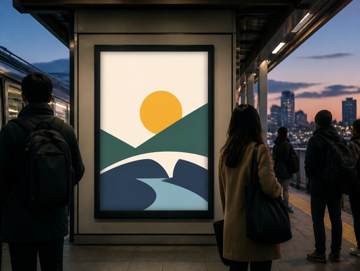 AI-generated transit ad mockup sample