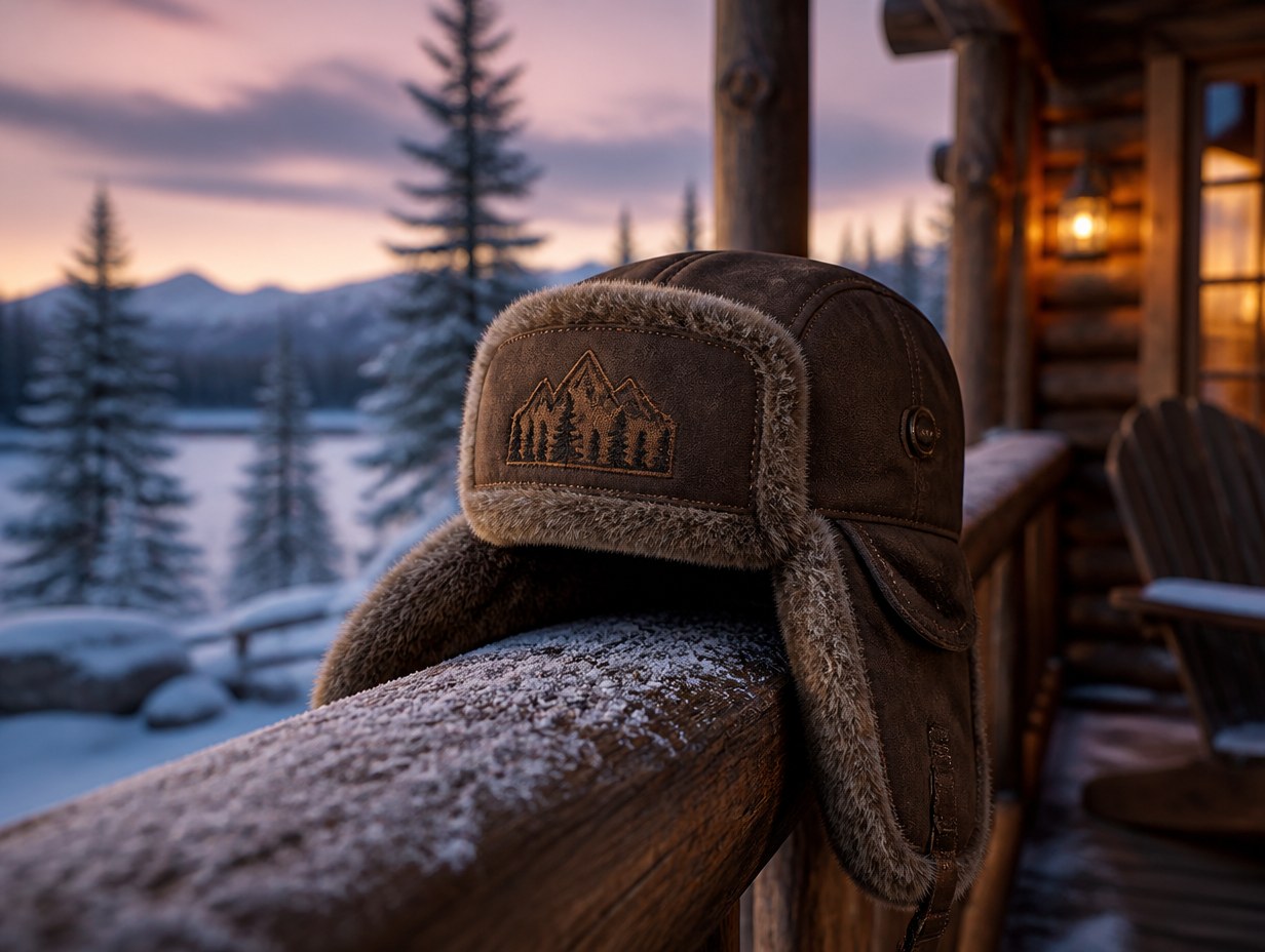 AI-generated trapper hat mockup sample