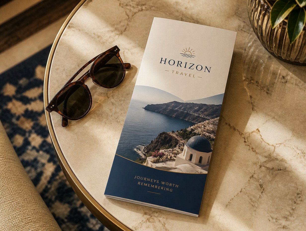 Travel Pamphlet mockup example