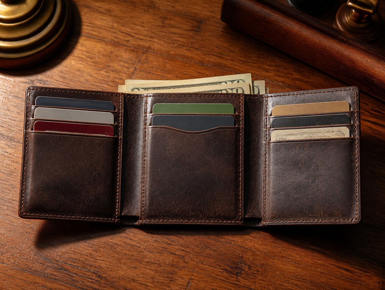 AI-generated trifold wallet mockup sample