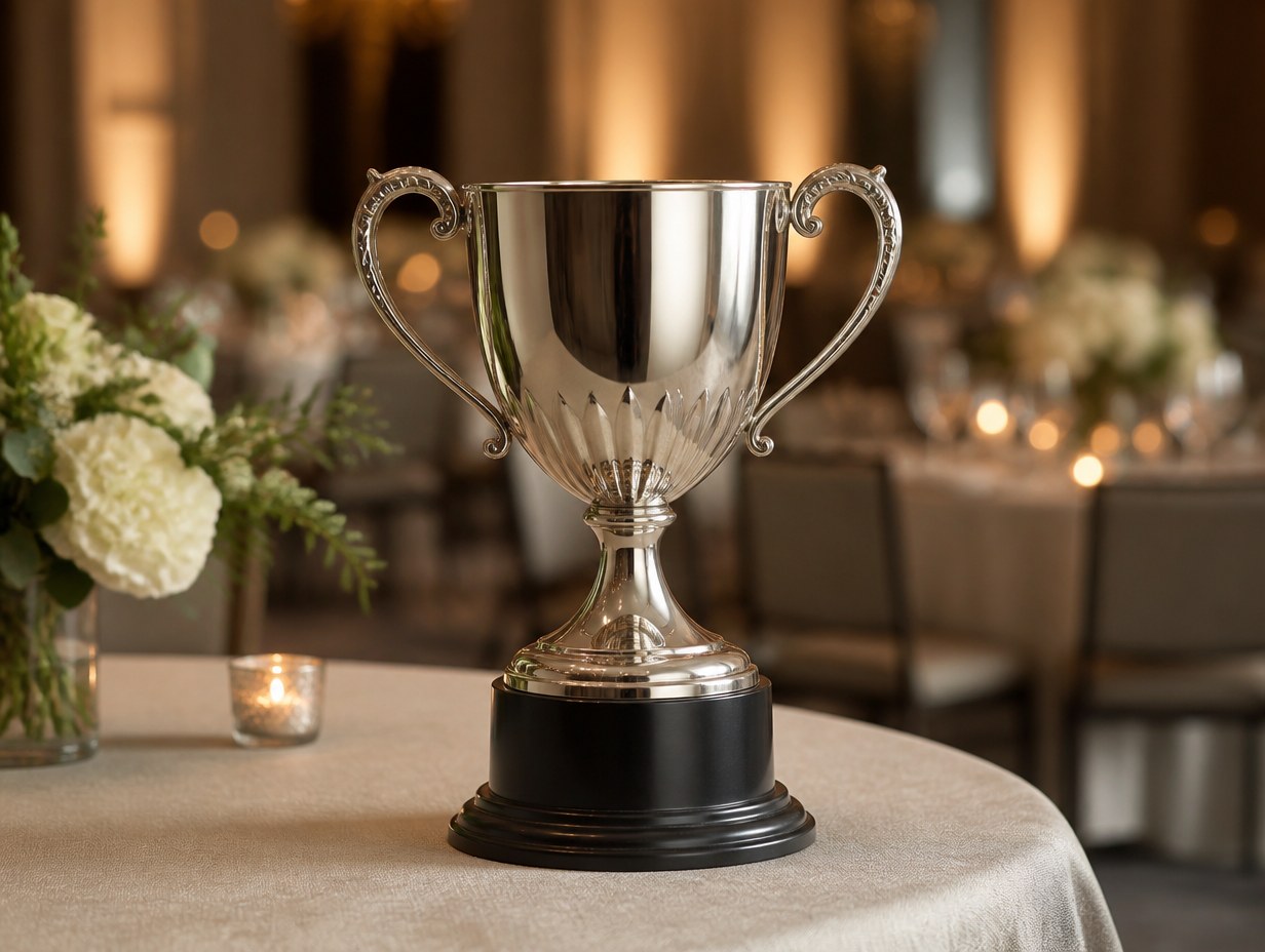 AI-generated trophy cup mockup sample