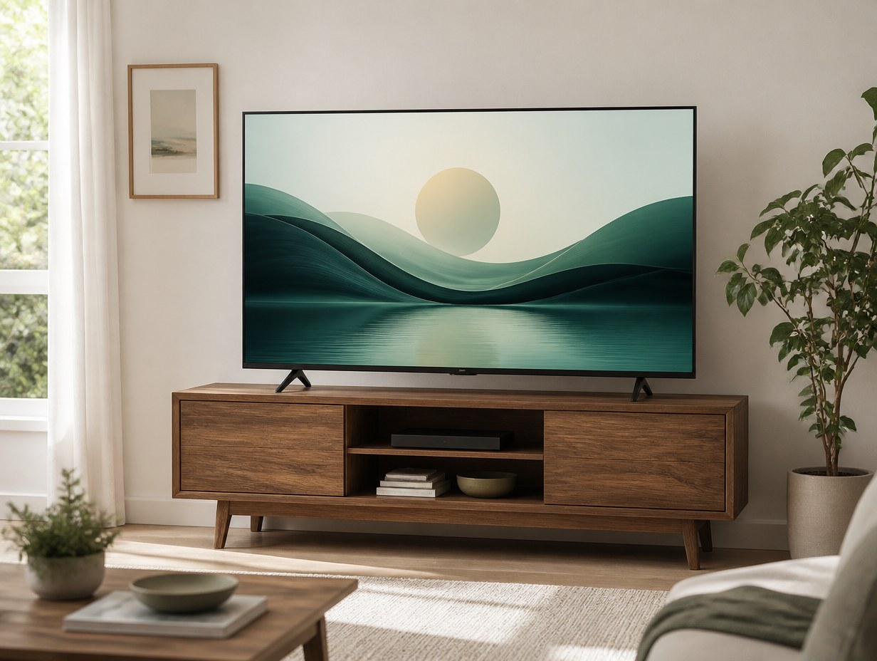 AI-generated tv on stand mockup sample