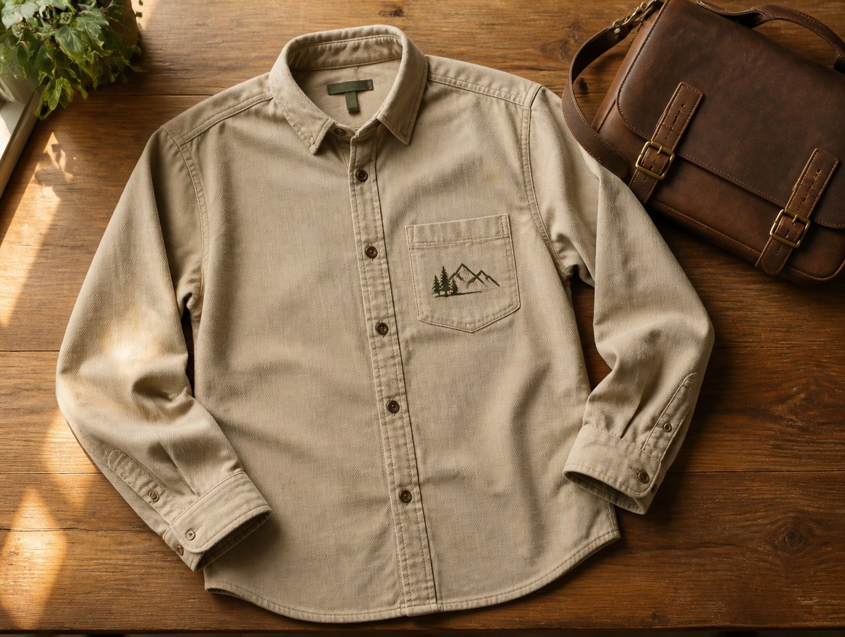 AI-generated twill shirt mockup sample