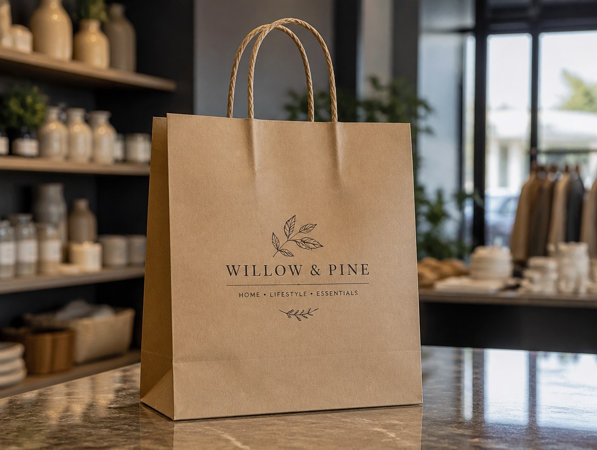 Twisted Handle Bag mockup example