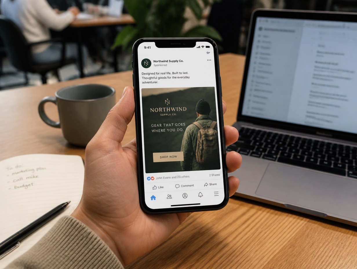 AI-generated twitter ad mockup sample