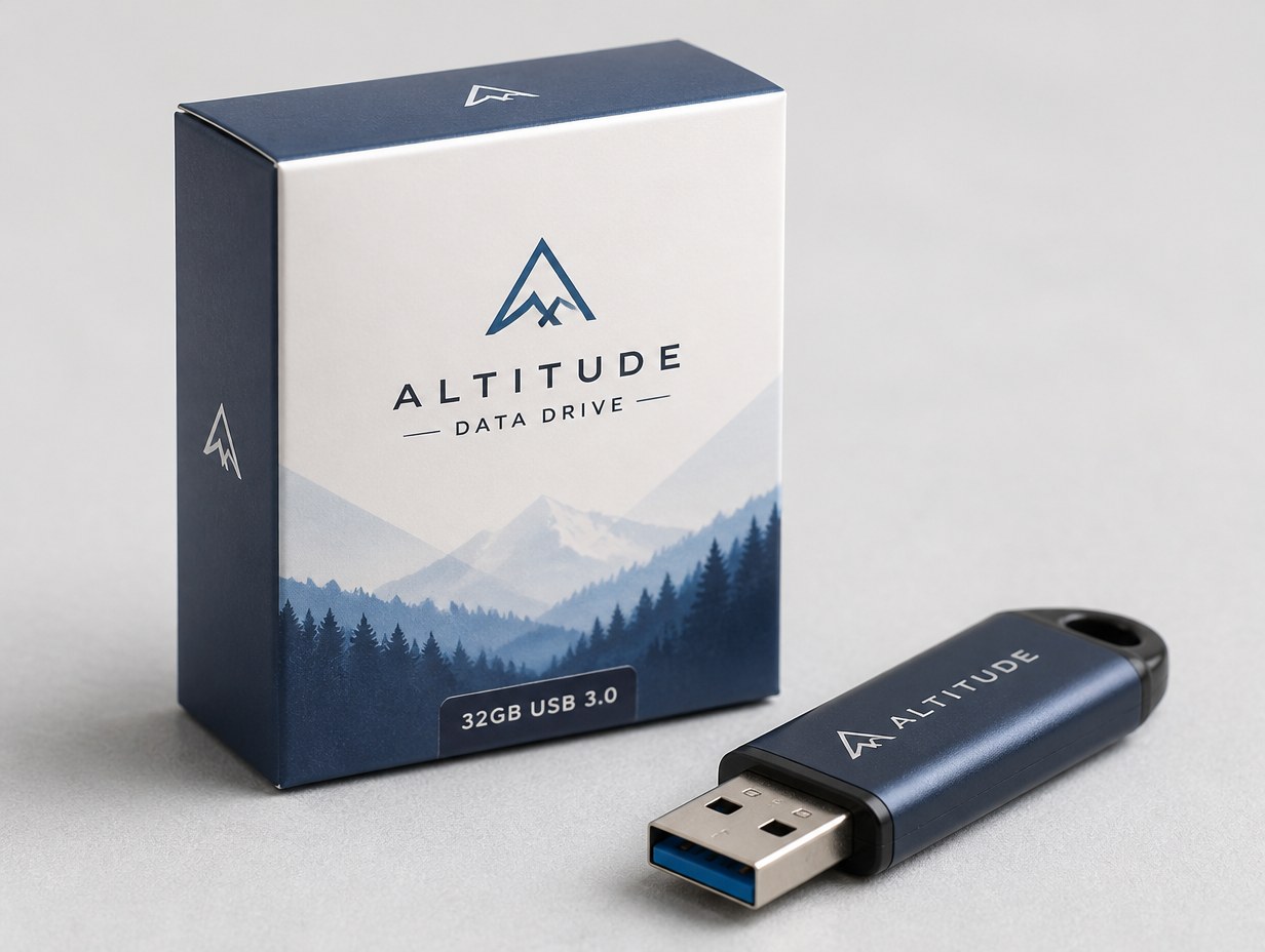 AI-generated usb box mockup sample
