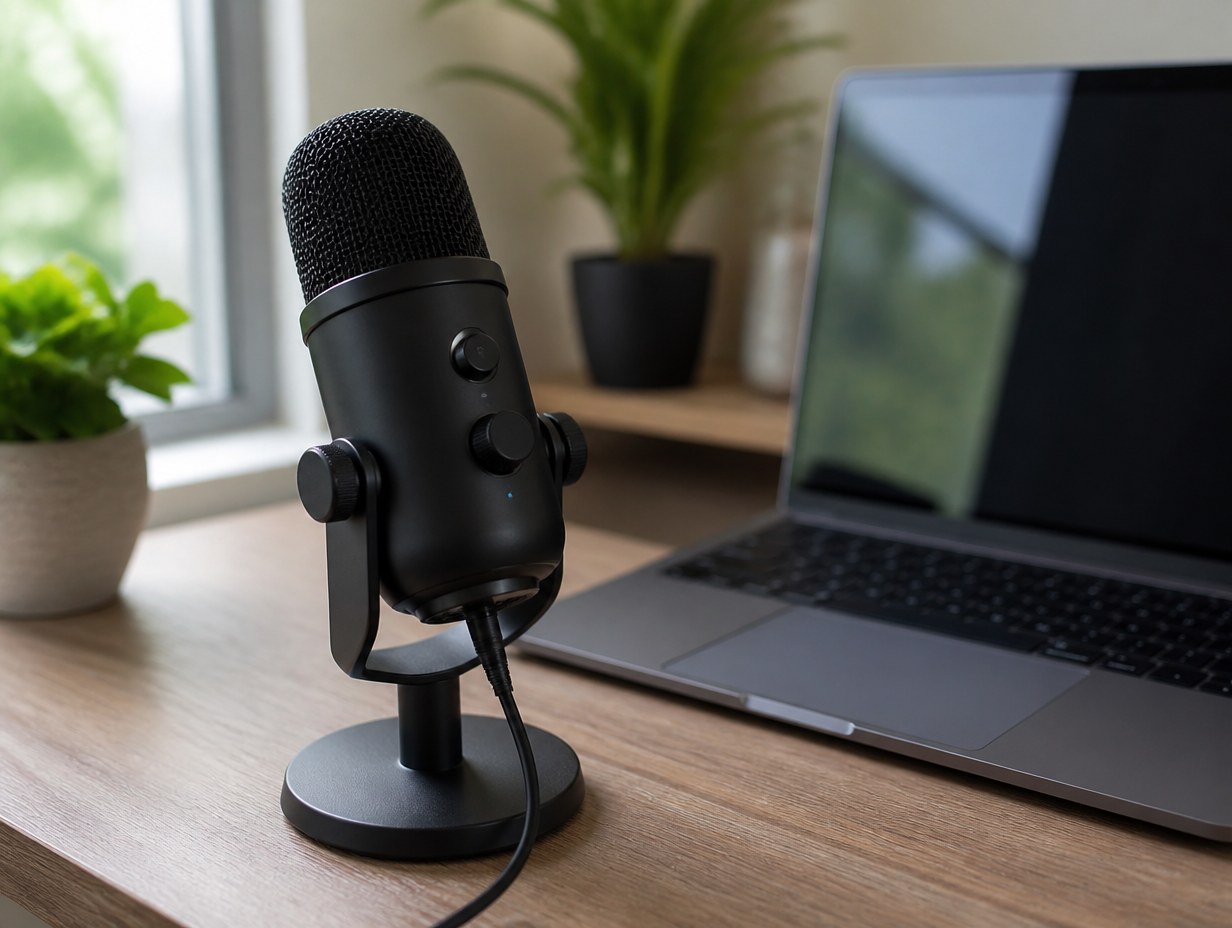 AI-generated usb microphone mockup sample