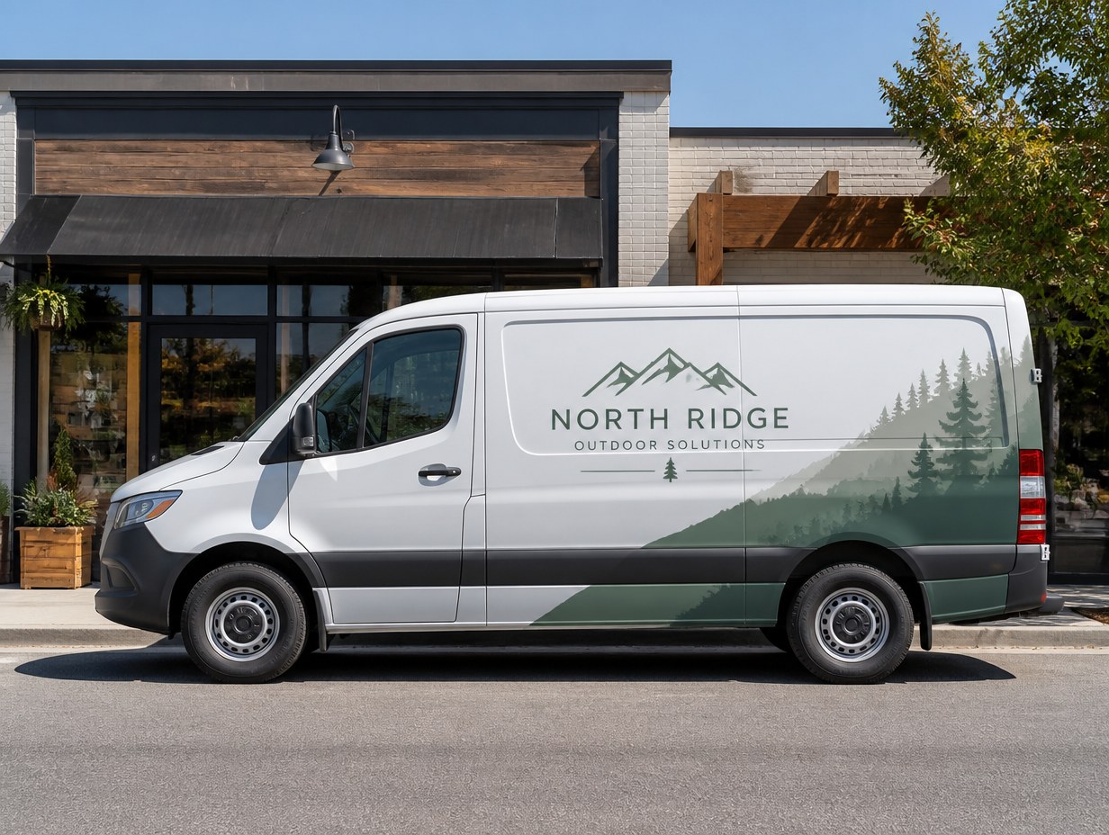AI-generated van side panel wrap mockup sample