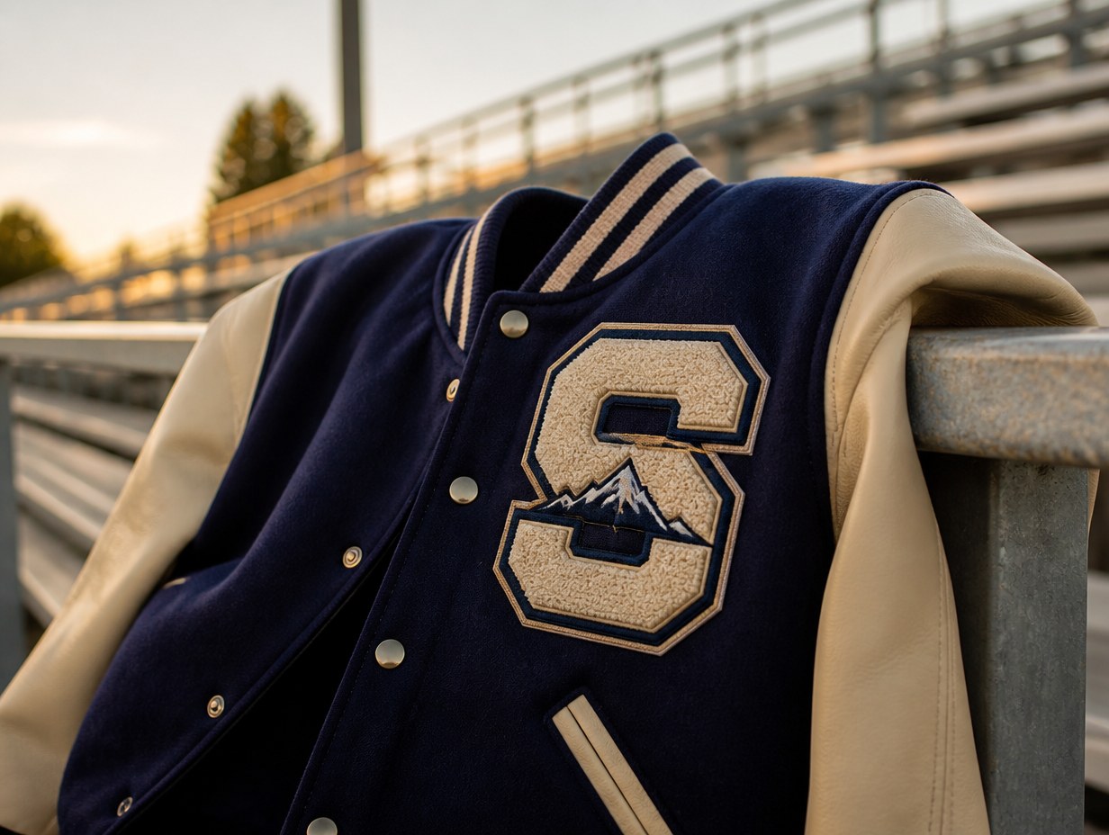 AI-generated varsity patch mockup sample