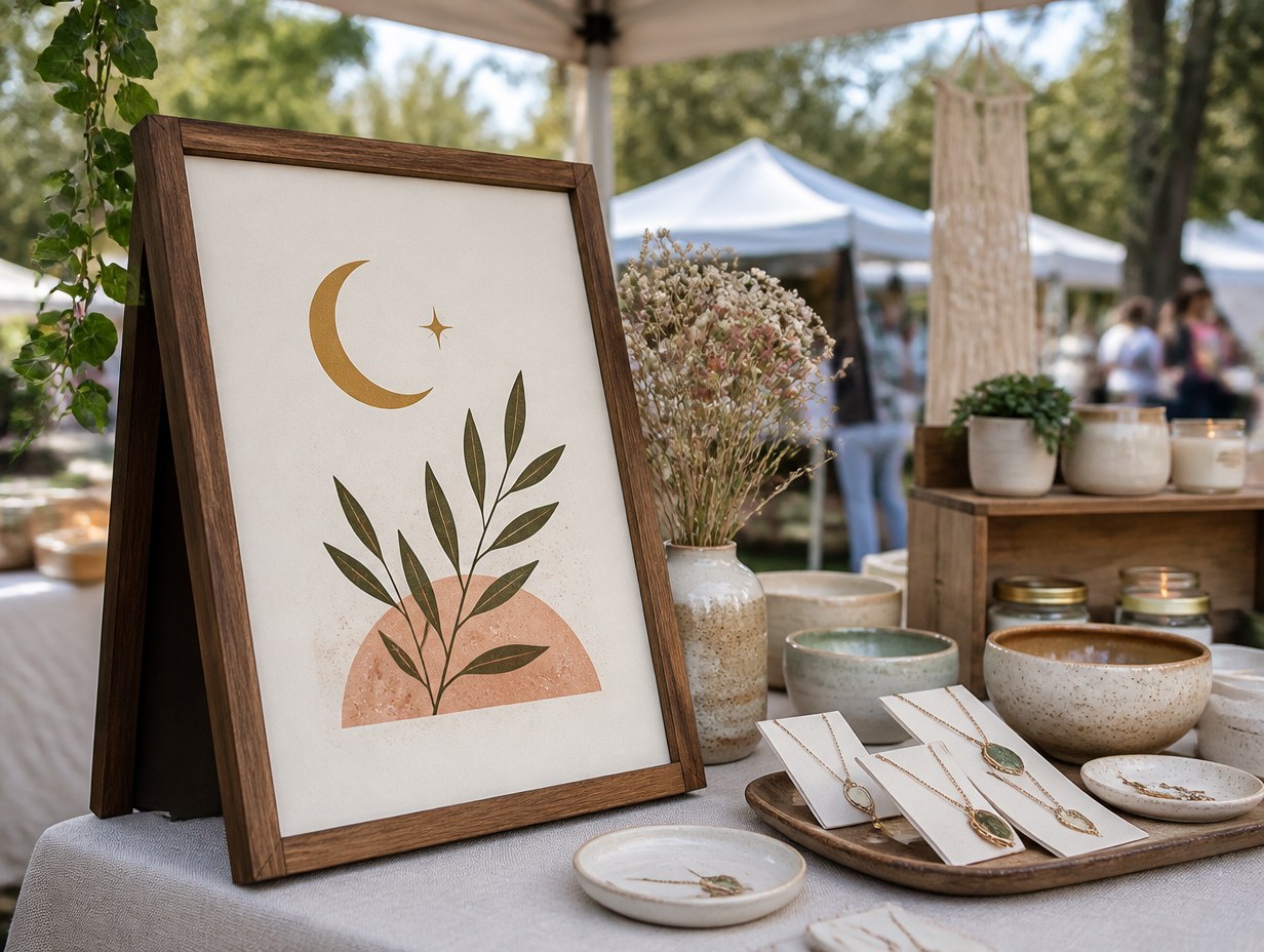 AI-generated vendor booth sign mockup sample