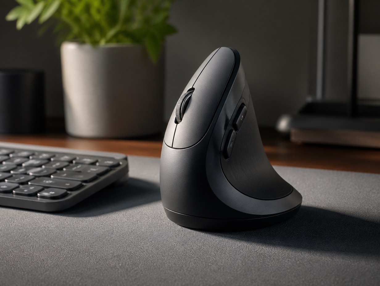 AI-generated vertical ergonomic mouse mockup sample