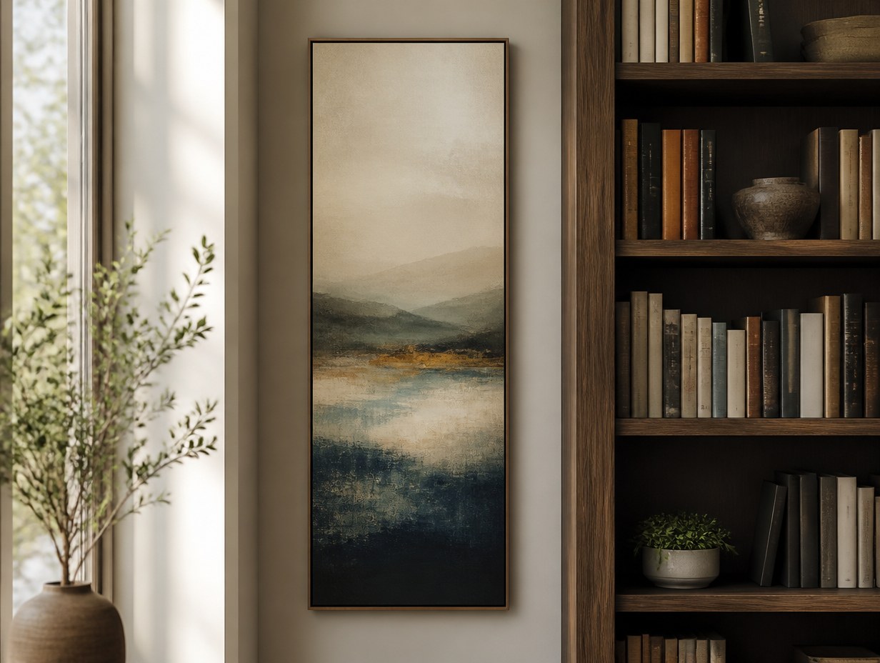 AI-generated vertical wall art mockup sample