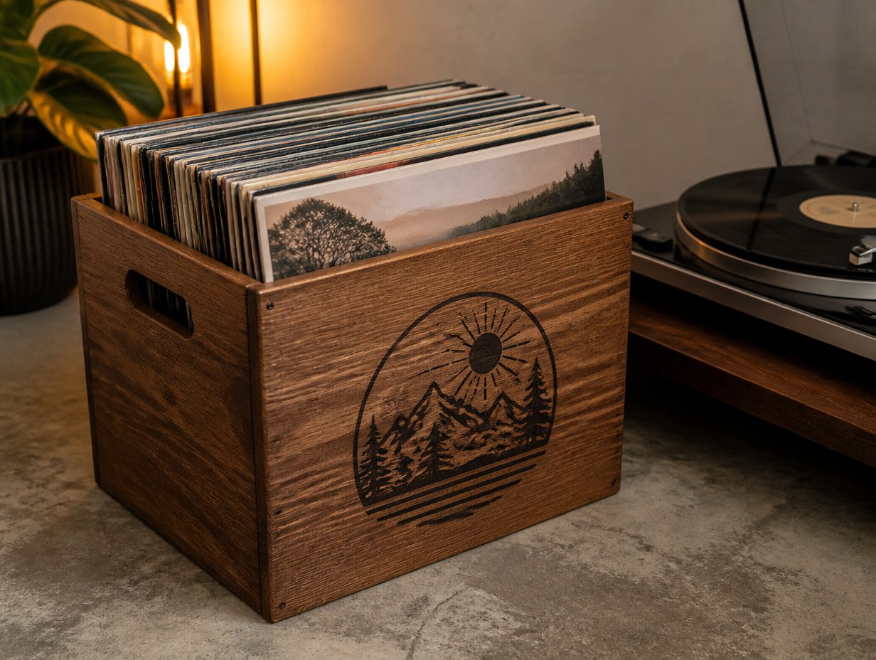 Vinyl Record Box mockup example