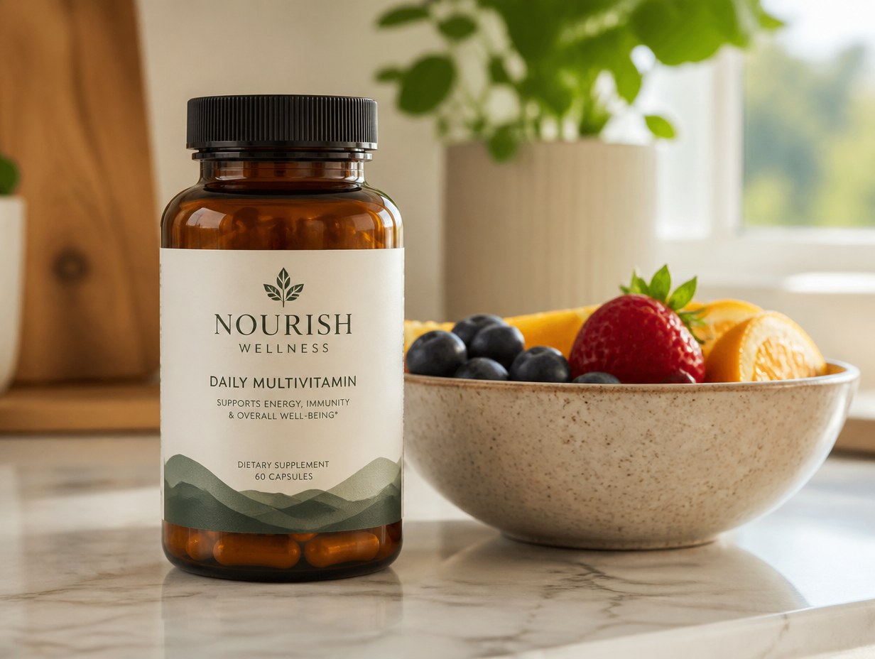 Vitamin Bottle Label mockup example