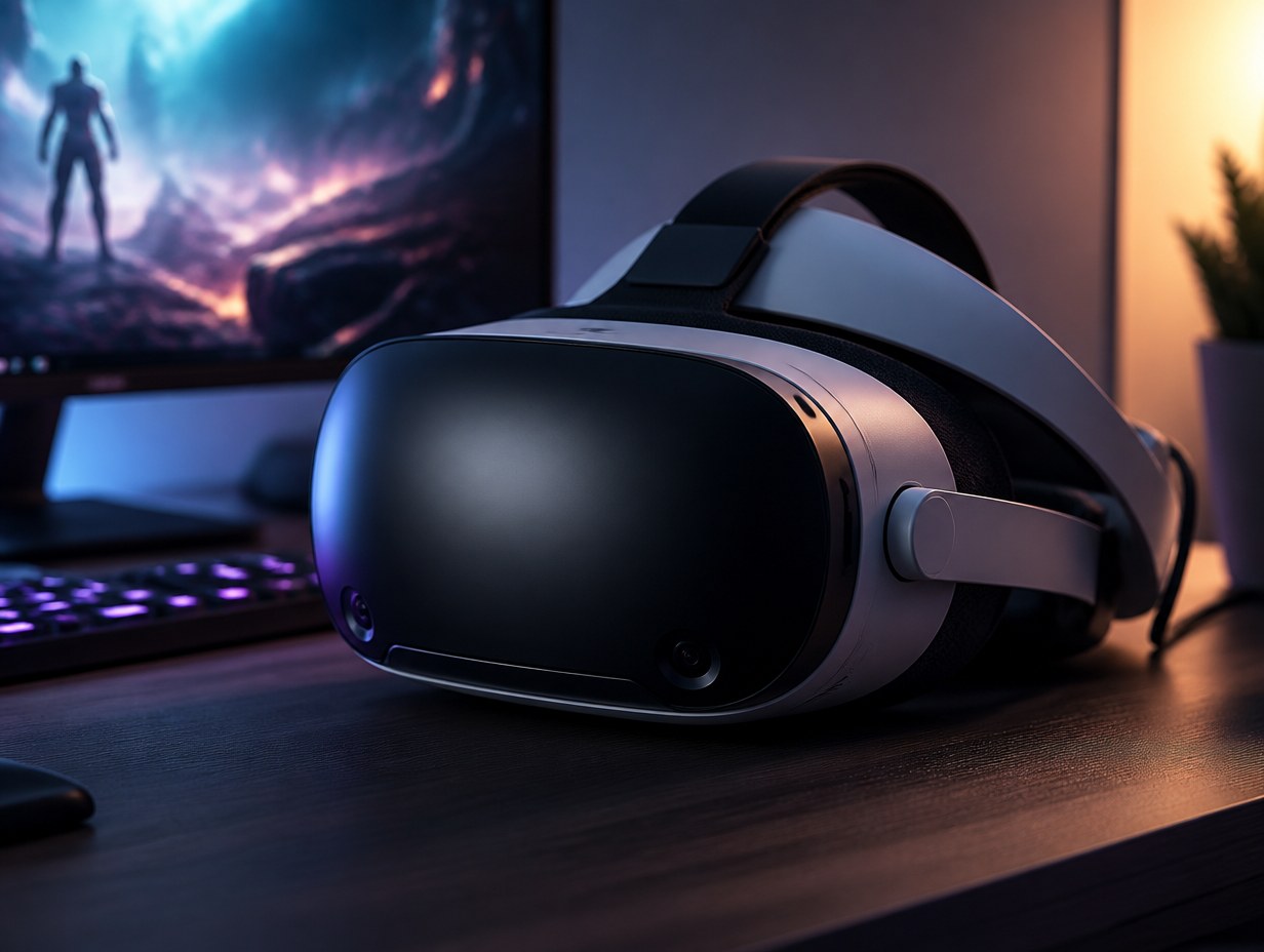 AI-generated vr headset mockup sample