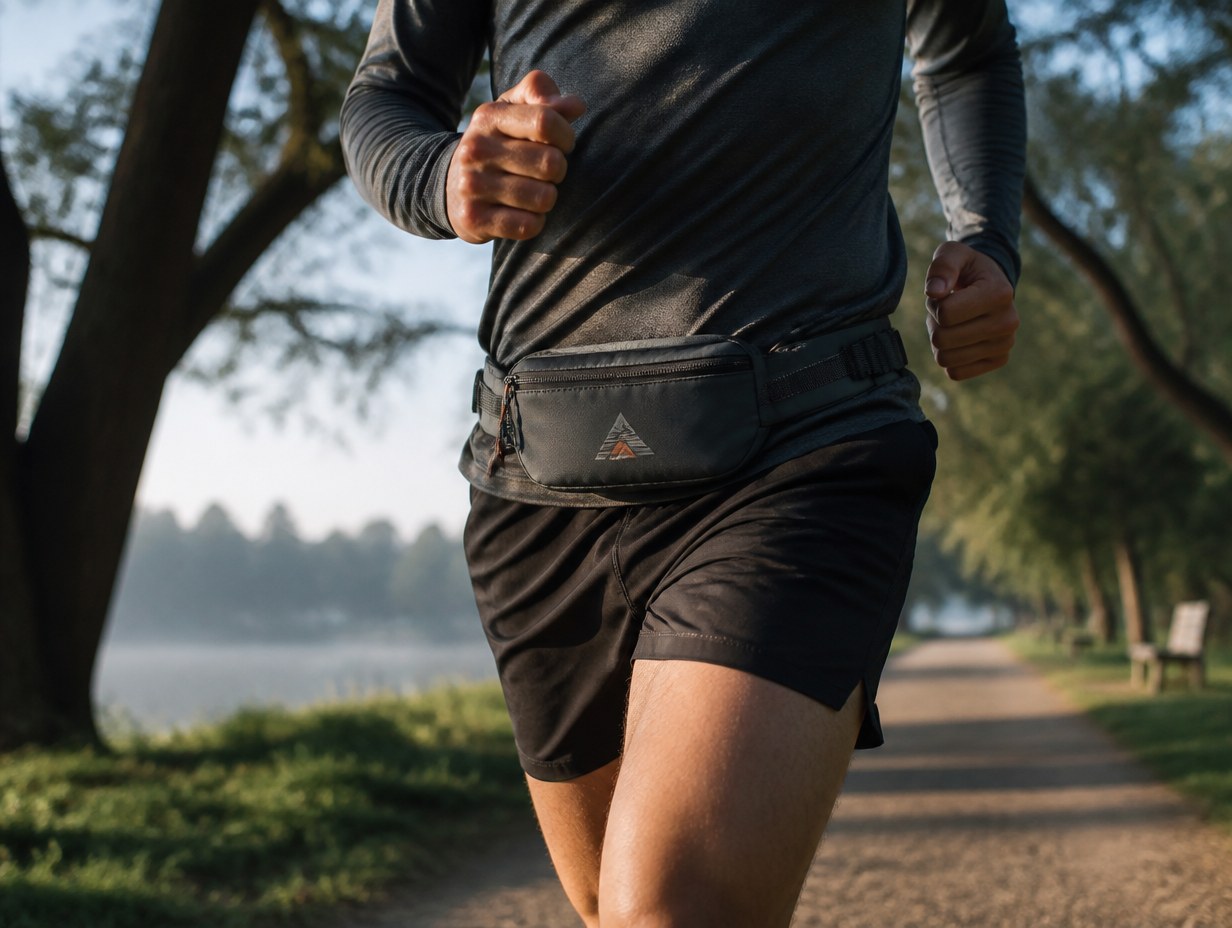 AI-generated waist bag mockup sample