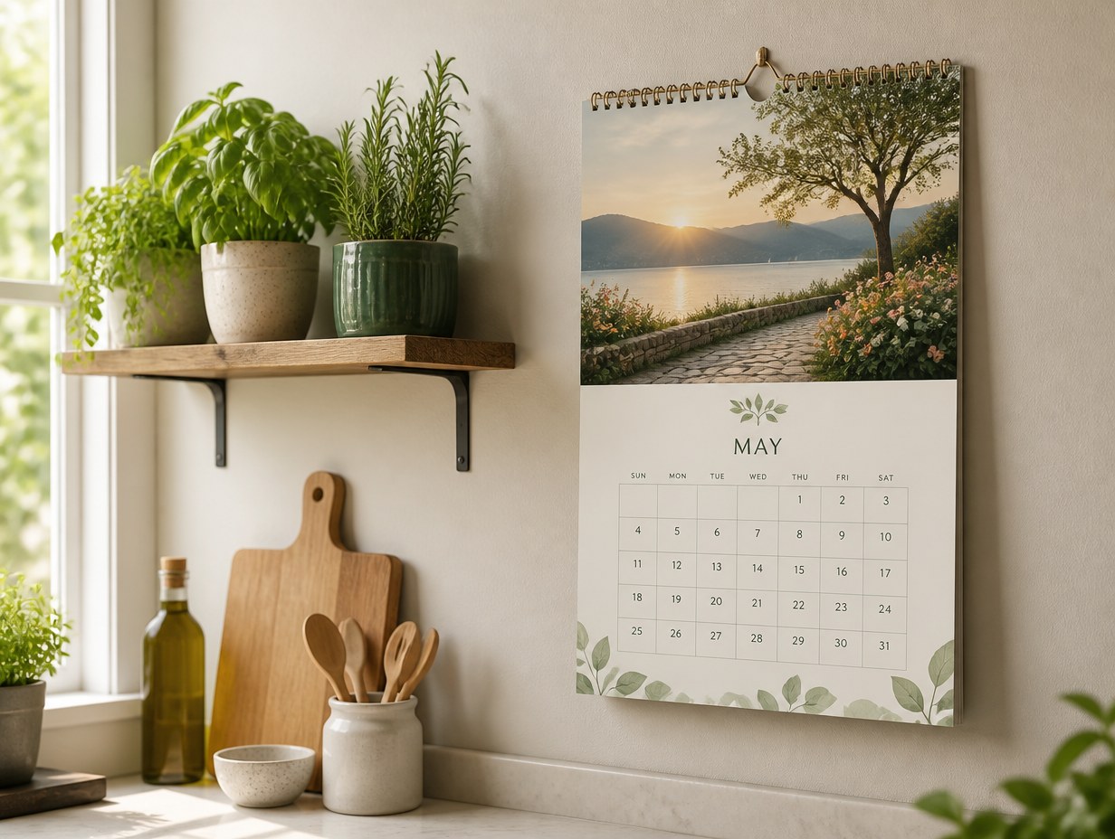 AI-generated wall calendar mockup sample