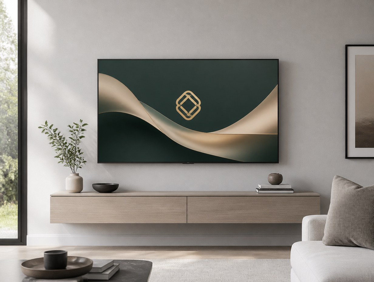 AI-generated wall-mounted tv mockup sample