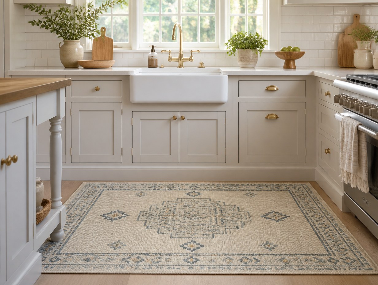 AI-generated washable rug mockup sample