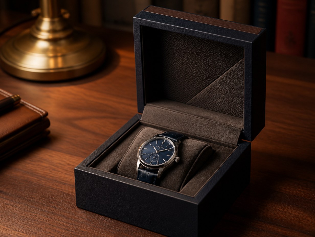 AI-generated watch box mockup sample