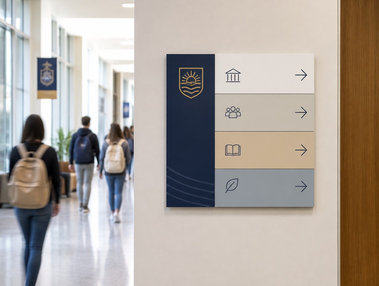 AI-generated wayfinding sign mockup sample