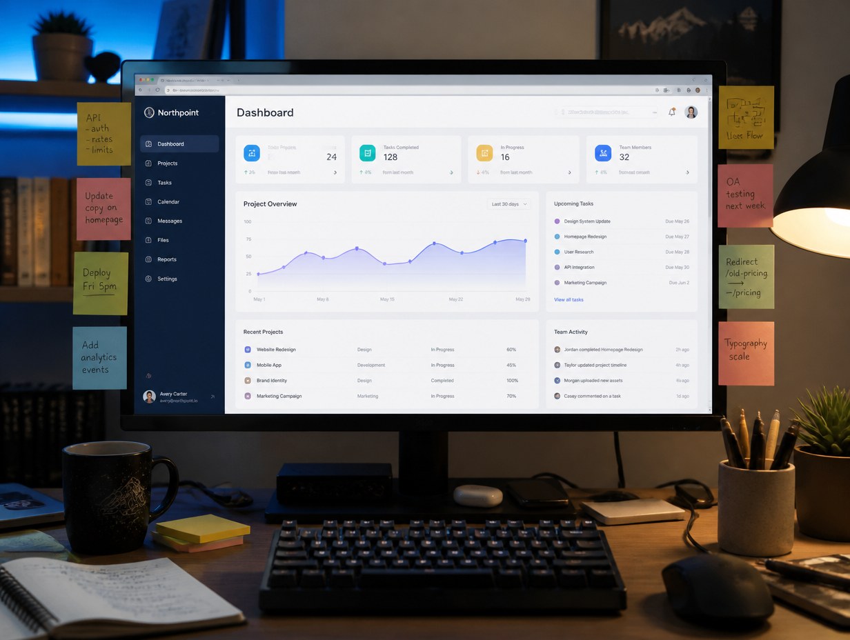 AI-generated web application mockup sample