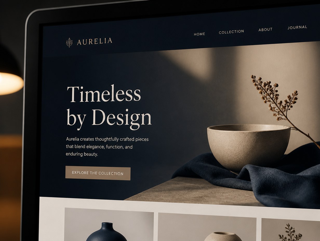 AI-generated website hero section mockup sample