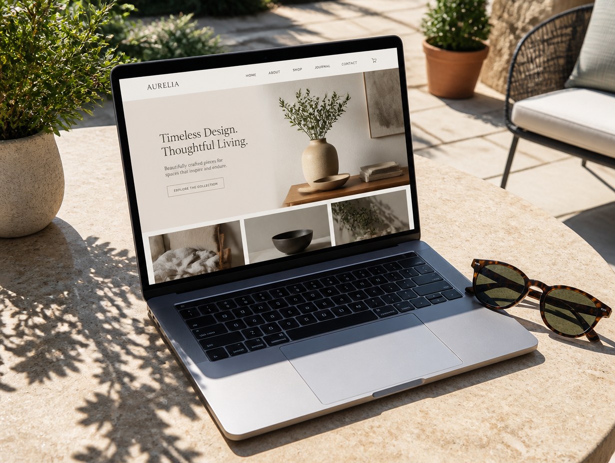 Website on Laptop mockup example