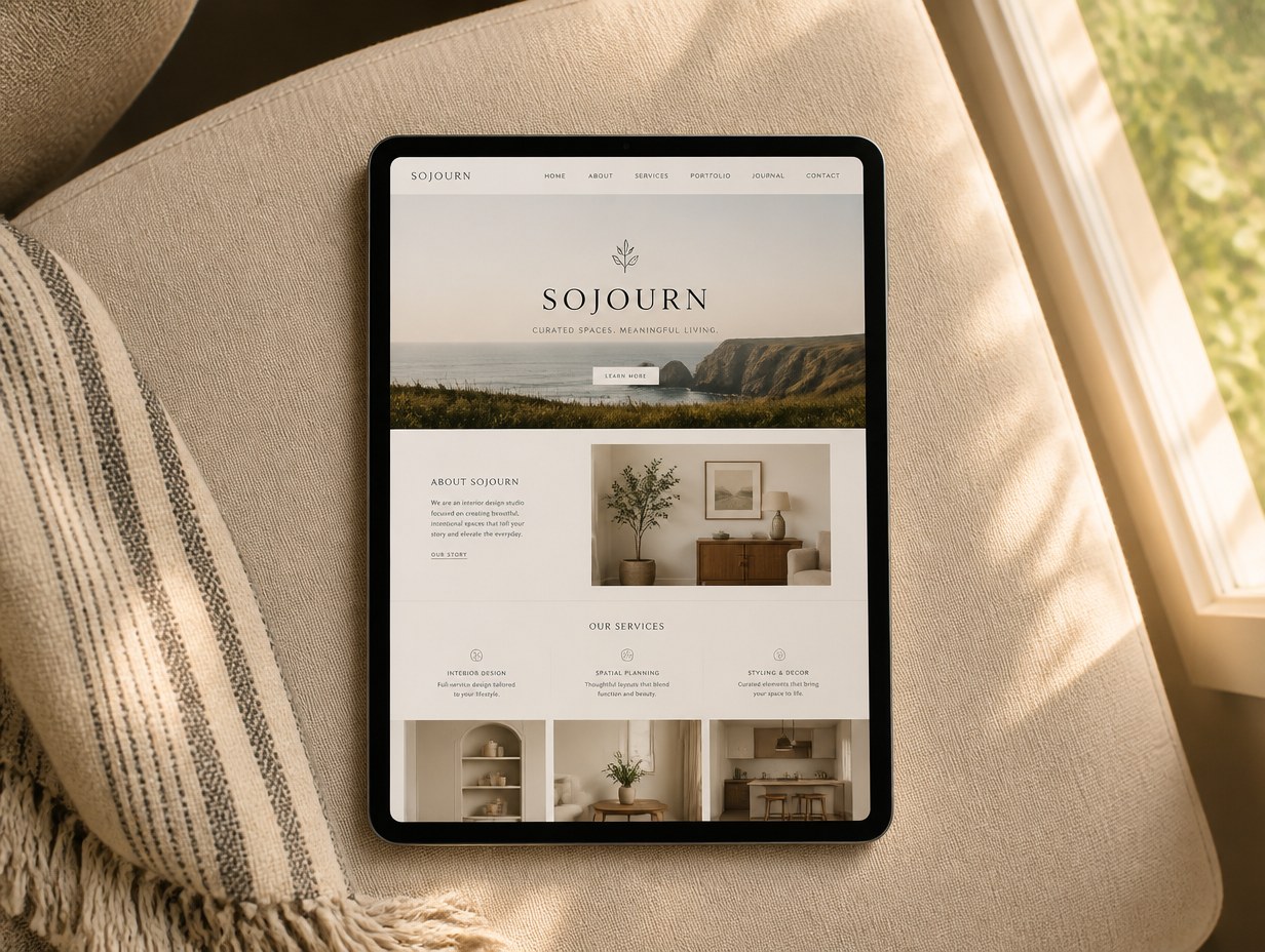 Website on Tablet mockup example