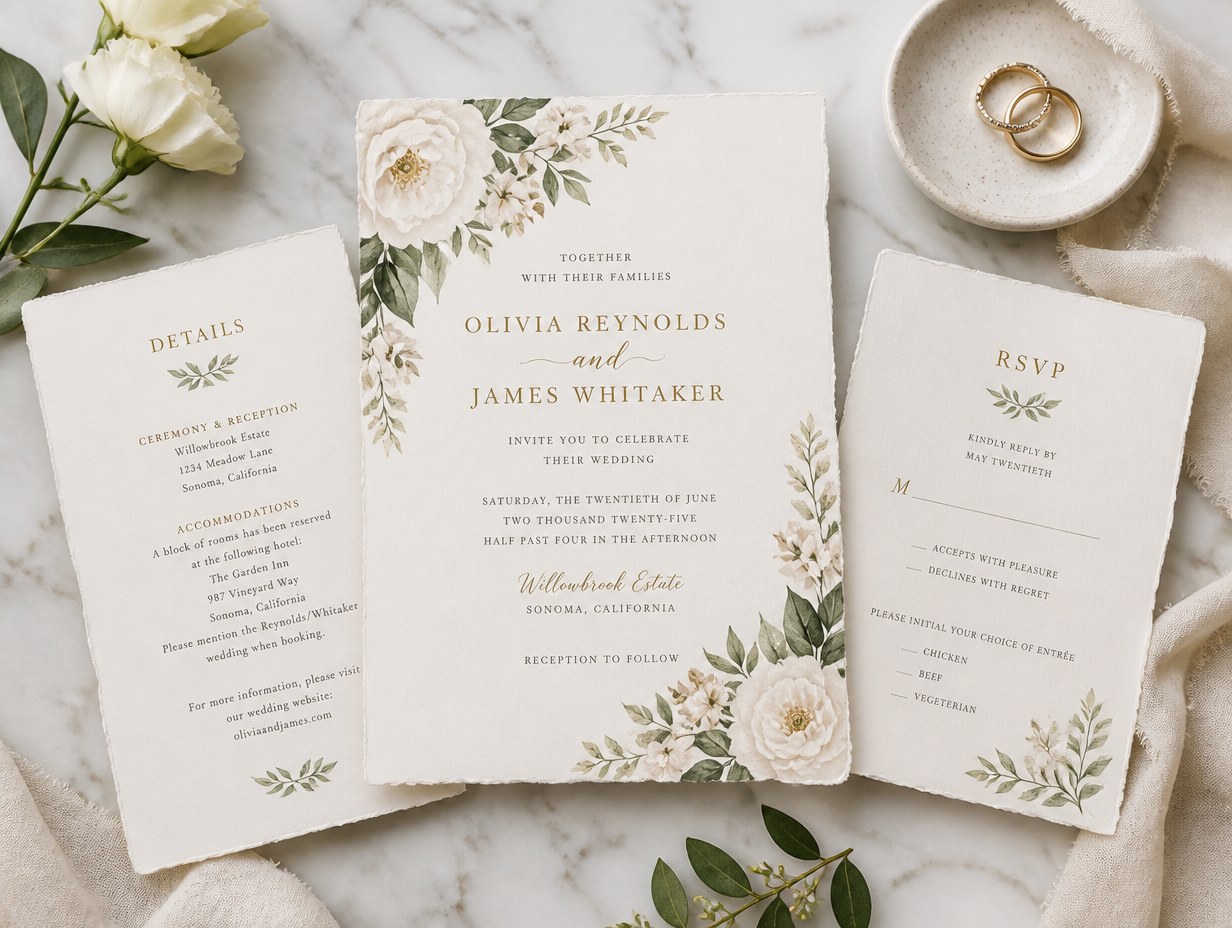 Wedding Invitation Suite mockup example