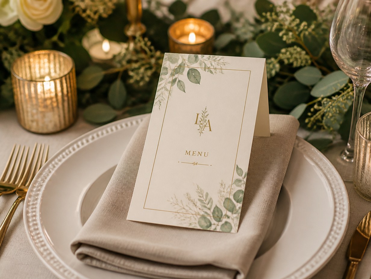 Wedding Menu mockup example