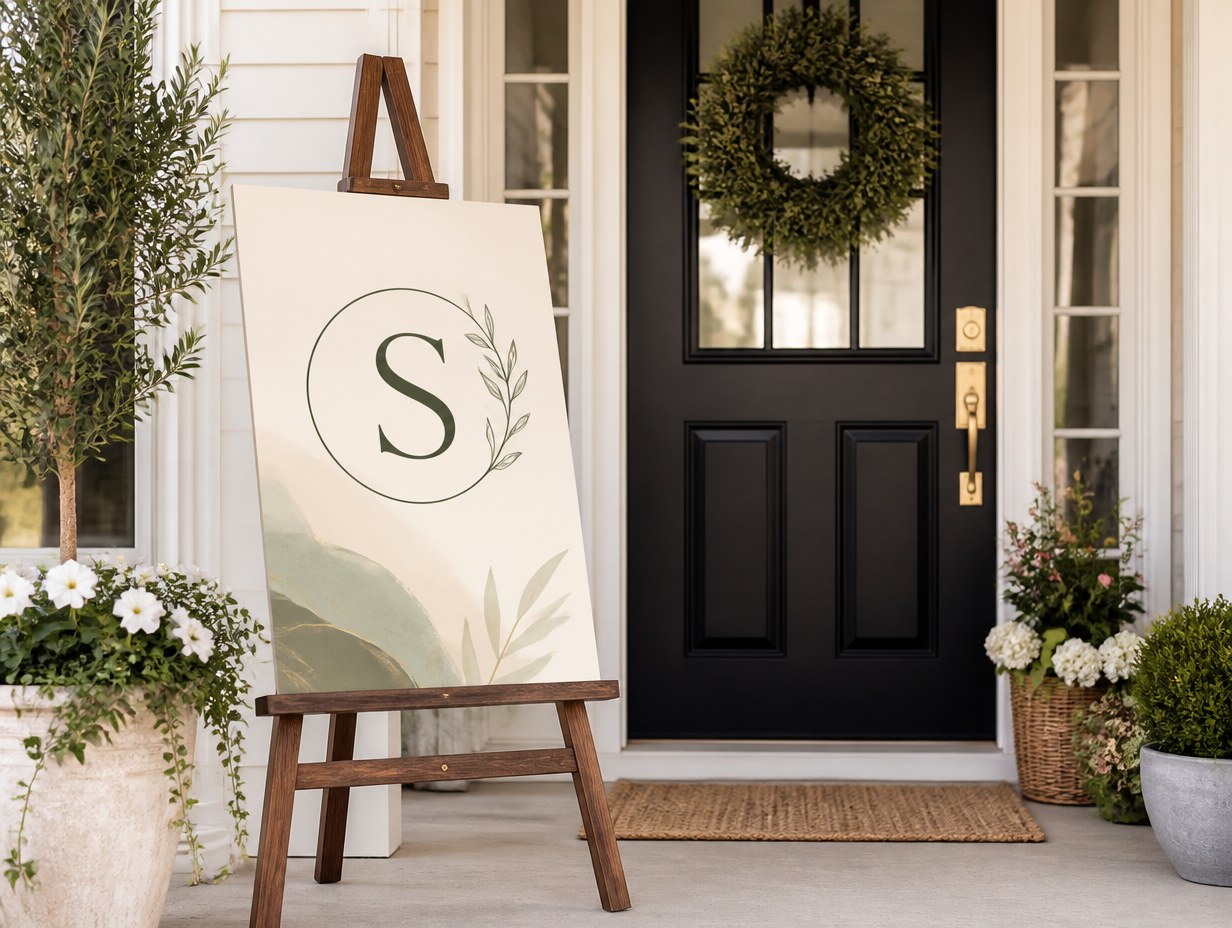 AI-generated welcome sign mockup sample
