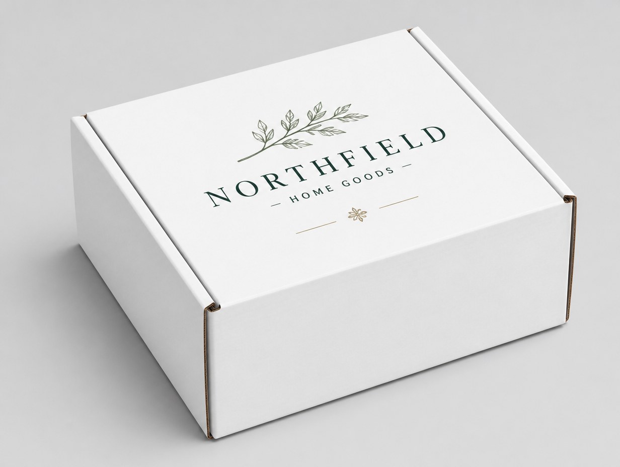 White Shipping Box mockup example