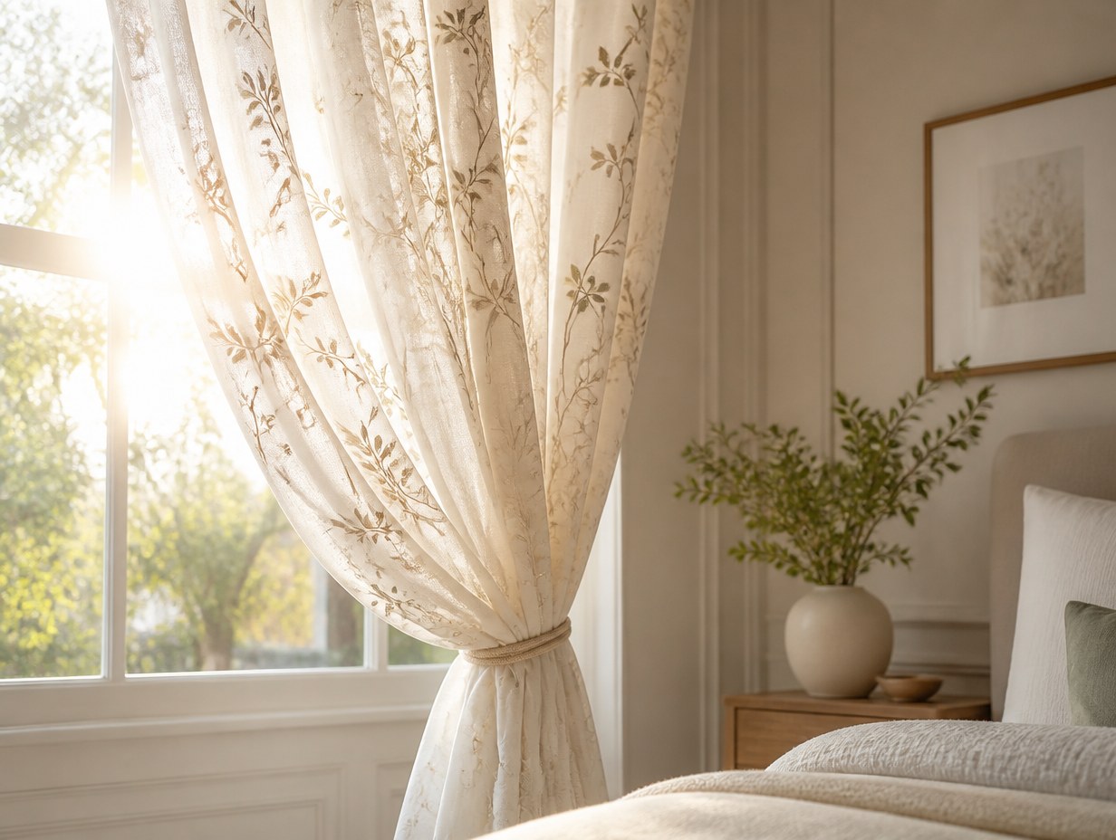 AI-generated window curtain mockup sample