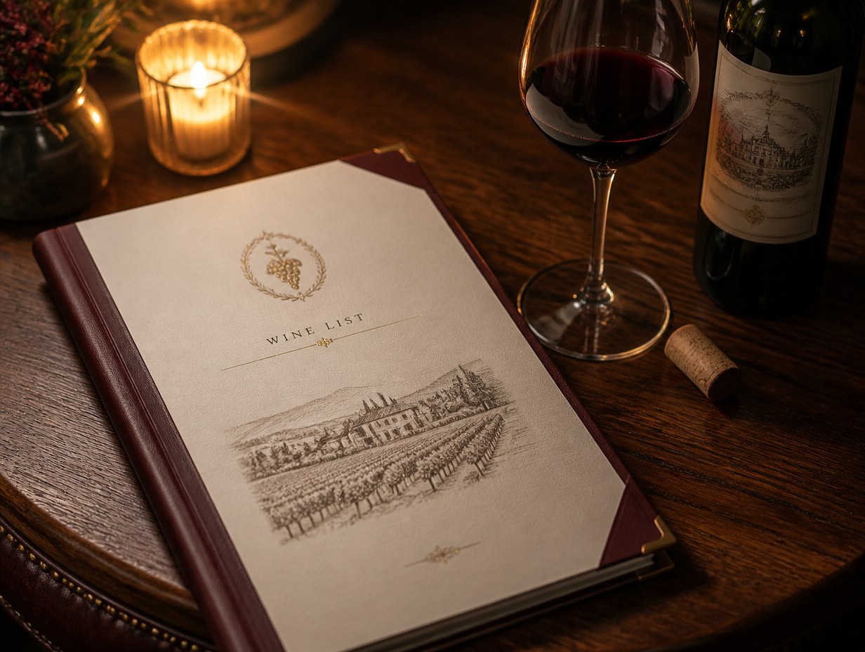 AI-generated wine list mockup sample