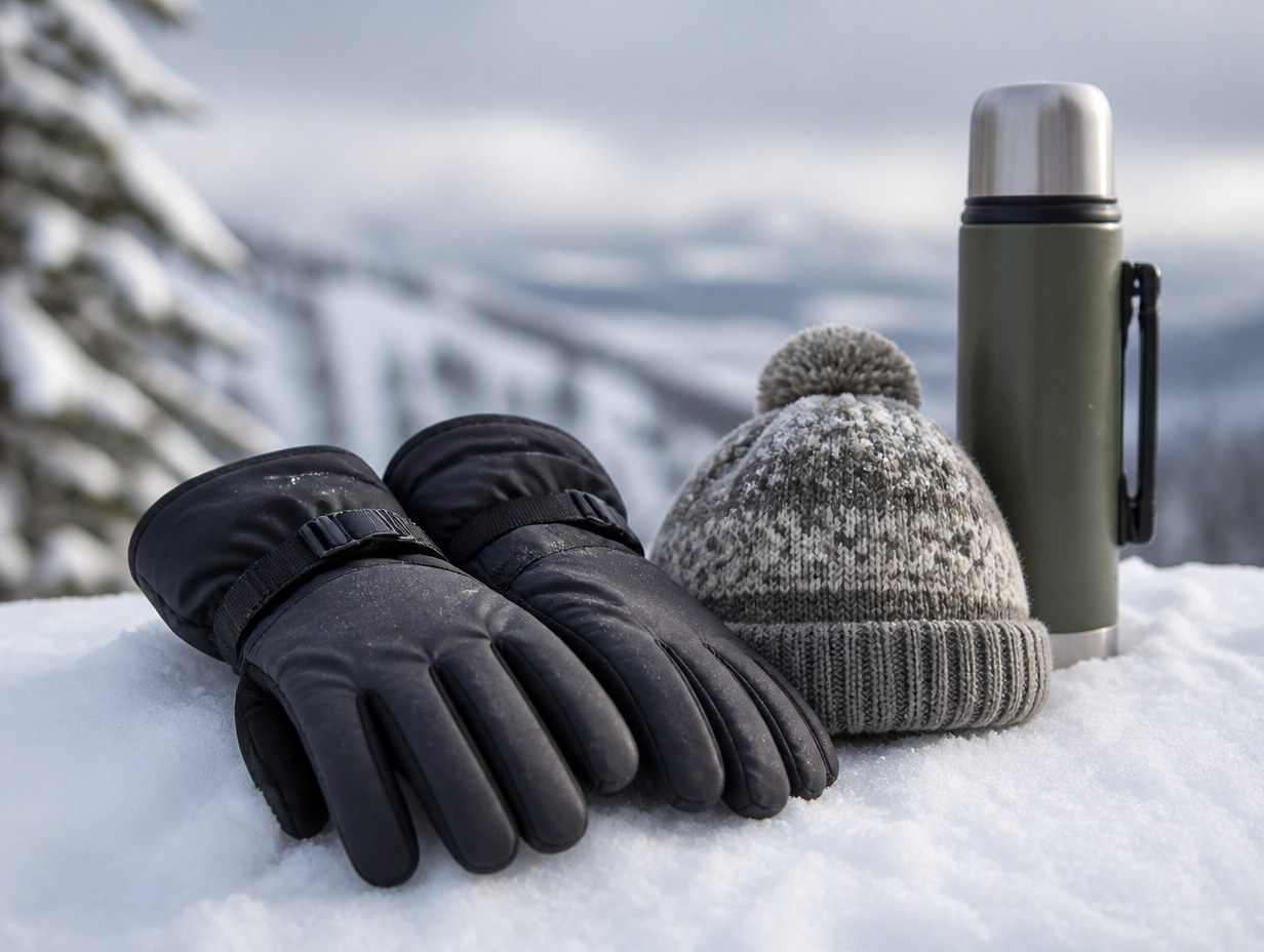 AI-generated winter gloves mockup sample