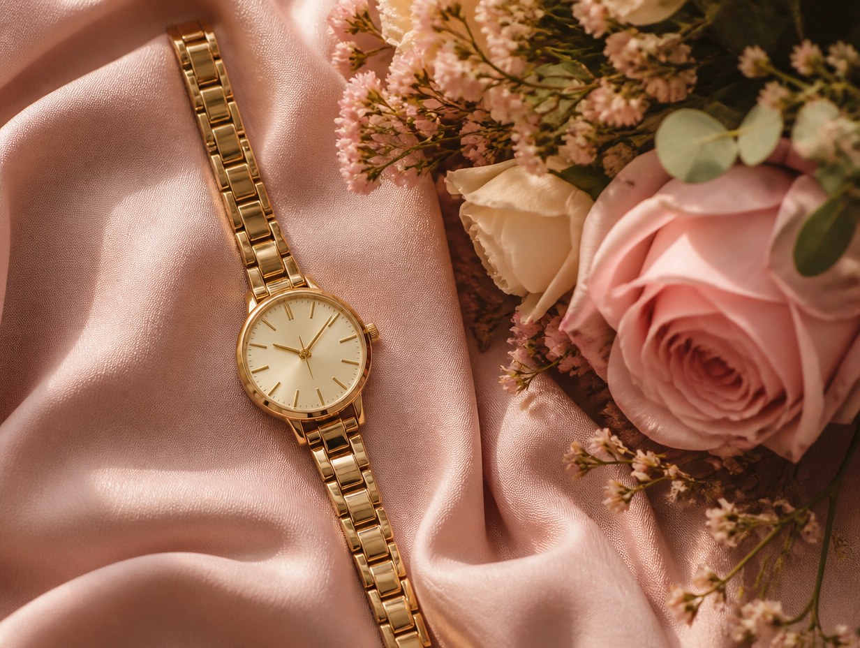AI-generated womens watch mockup sample
