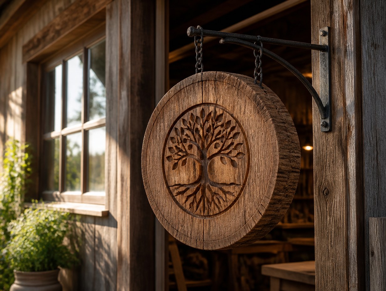 AI-generated wood logo mockup sample