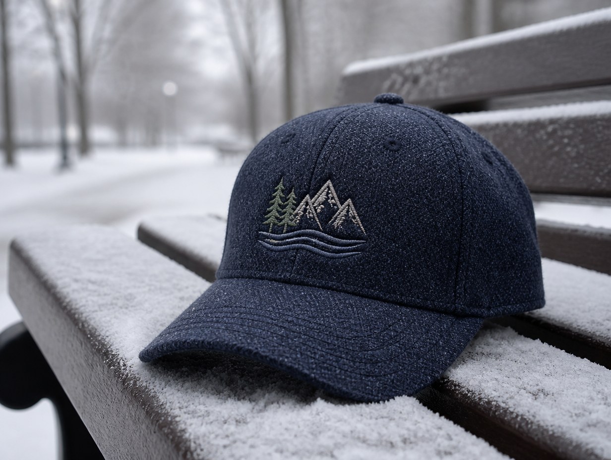 AI-generated wool cap mockup sample