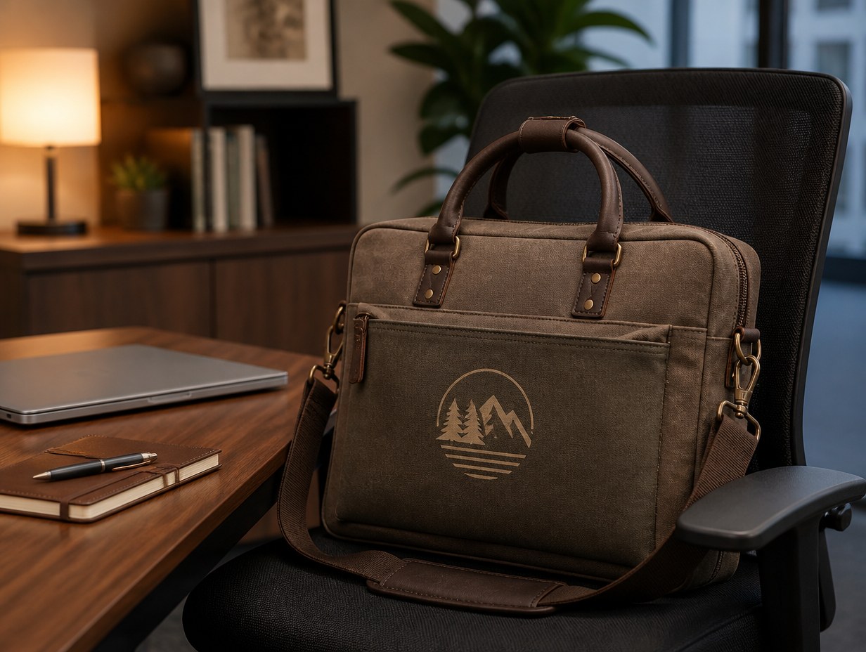 AI-generated work bag mockup sample