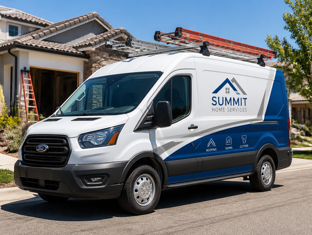 AI-generated work van wrap mockup sample